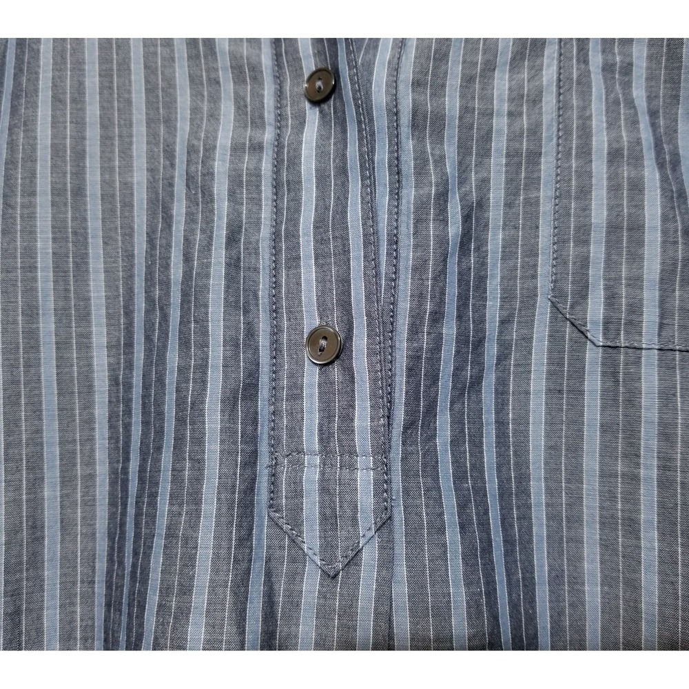 Vince Wide Stripe Oversized Pullover Blouse Coastal Chambray NWT Size S $295 - Picture 12 of 16